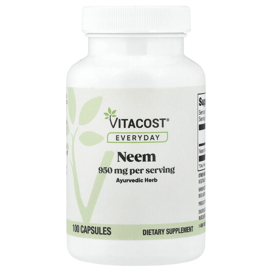 Основне фото товару Vitacost, Neem, Ніім, 100 капсул