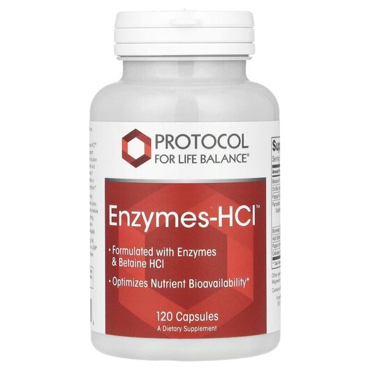 Основне фото товару Enzymes-HCI Основне фото товару Protocol for Life Balance, Enzymes-HCI, Ферменти, 120 капсул