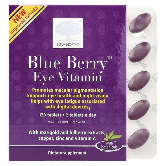 Основне фото товару Blue Berry Eye Vitamin, Підтримка здоров'я зору, 120 таблето