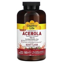 Chewable Acerola Ацерола Country Life 180 таблеток Chewable Acerola Ацерола Country Life 180 таблеток