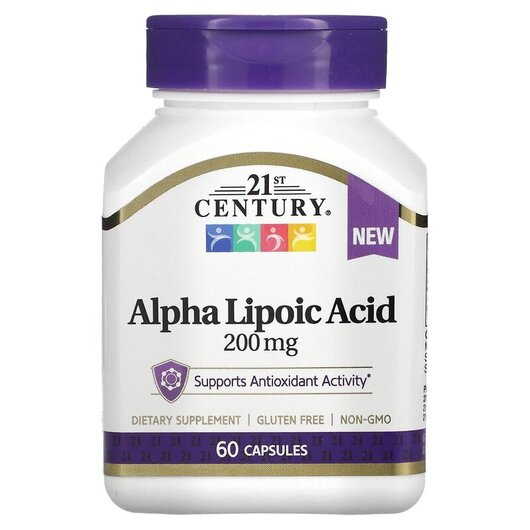 Основное фото товара Alpha Lipoic Acid 200 mg Основное фото товара 21st Century, Альфа-липоевая, Alpha Lipoic Acid 200 mg, 60 капсул