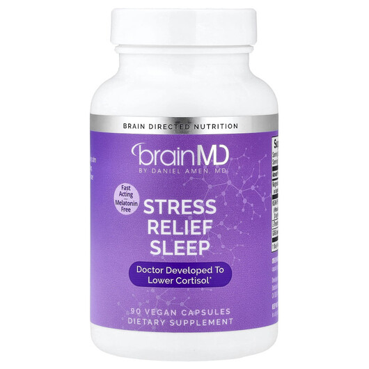 Основне фото товару BrainMD, Stress Relief Sleep, Підтримка сну, 90 капсул