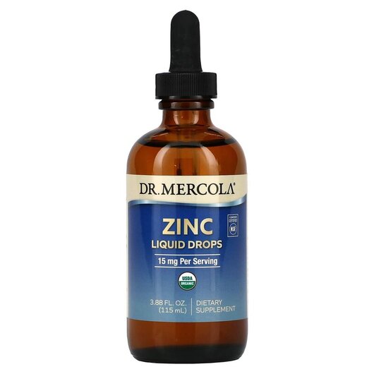 Основне фото товару Zinc 15 mg Основне фото товару Dr. Mercola, Zinc 15 mg, Цинк, 115 мл