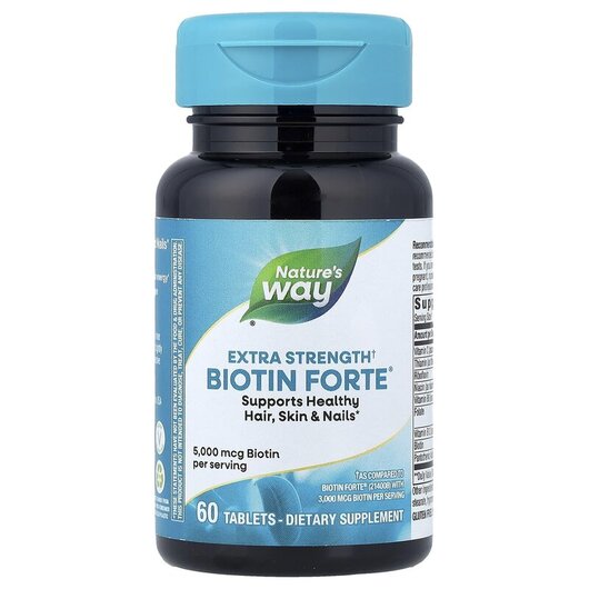 Основное фото товара Biotin Forte Extra Strength 5 mg Основное фото товара Витамин B7 Биотин, Biotin Forte Extra Strength 5 mg, 60 таблеток