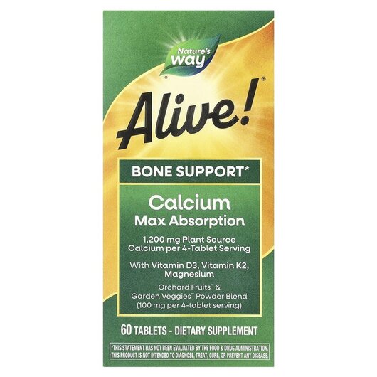 Основное фото товара Укрепление костей 1000 мг, Alive! Calcium Bone Formula, 60 таблет