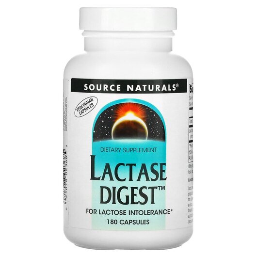 Основное фото товара Source Naturals, Фермент Лактаза, Lactase Digest, 180 капсул