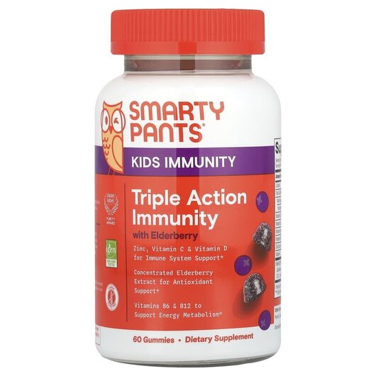 Основное фото товара Kids Triple Action Immunity Gummies with Elderberry, Черная Бузин