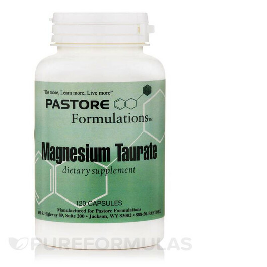 Основне фото товару Magnesium Taurate Основне фото товару Pastore Formulations, Magnesium Taurate, Магній Таурат, 120 капсу