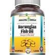 Фото товару Amazing Omega Norwegian Fish Oil Фото товару Amazing Omega Norwegian Fish Oil, Омега 3, 120 капсул