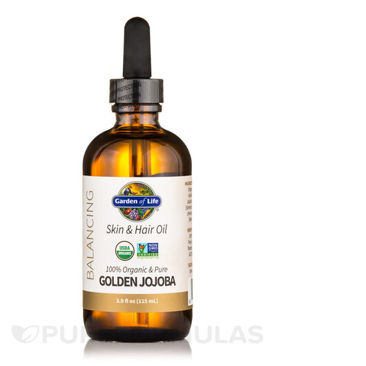 Основное фото товара Кожа ногти волосы, Organic Golden Jojoba Skin and Hair Oil, 115 м