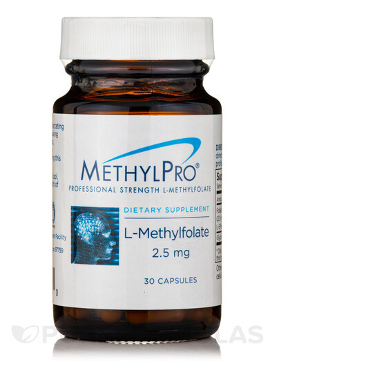 Основне фото товару MethylPro, L-Methylfolate 2.5 mg, Метилфолат, 30 капсул