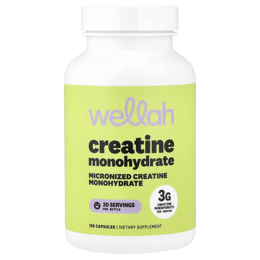 Основне фото товару Wellah, Creatine Monohydrate, Креатин, 120 капсул