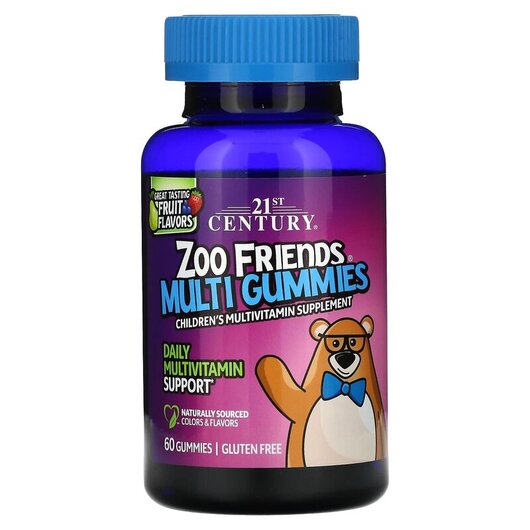 Основное фото товара Zoo Friends Multi Gummies Fruit Основное фото товара Витамины для детей, Zoo Friends Multi Gummies Fruit, 60 таблеток