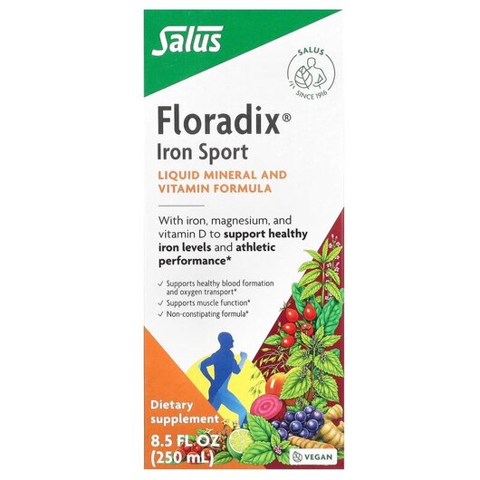 Основное фото товара Floradix Iron Sport Основное фото товара Gaia Herbs, Железо, Floradix Iron Sport, 250 мл