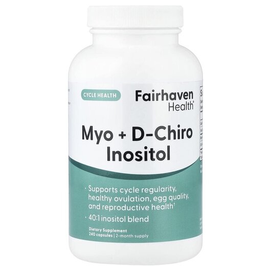 Основне фото товару Myo + D-Chiro Inositol, Вітамін B8 Інозитол, 240 капсул