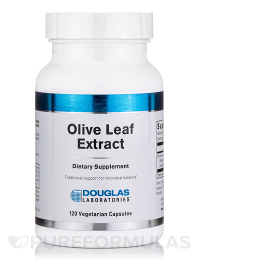 Основне фото товару Olive Leaf Extract Основне фото товару Douglas Laboratories, Olive Leaf Extract, Листя оливи, 120 капсул