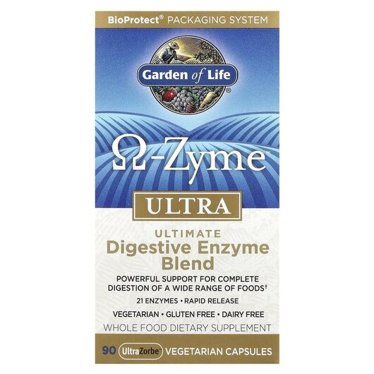 Основное фото товара Ферменты, O-Zyme Ultra Ultimate Digestive Enzyme Blend, 90 капсул