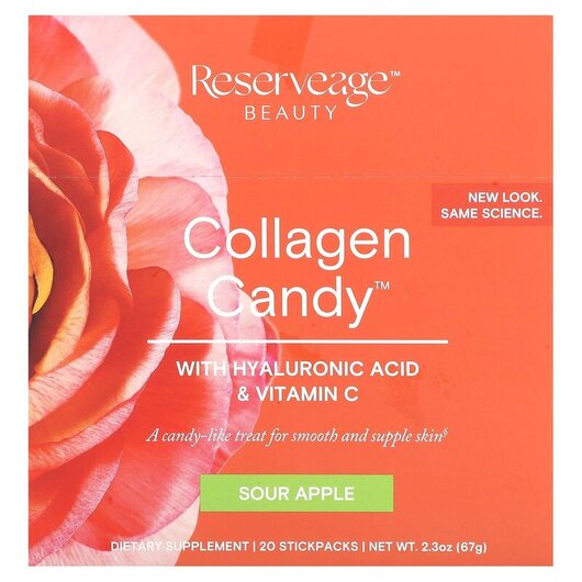 Основное фото товара Коллаген, Collagen Candy Sour Apple 20 Stickpacks 2, 67 г
