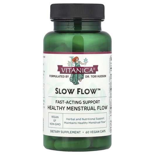 Основное фото товара Slow Flow Menstrual Flow Support Основное фото товара Vitanica, Поддержка менструального цикла, Slow Flow, 60 капсул