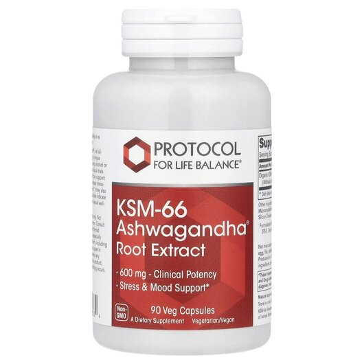Основное фото товара Ашваганда, KSM-66 Ashwagandha Root Extract 600 mg, 90 капсул