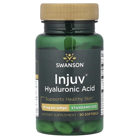 Основное фото товара Injuv Hyaluronic Acid 70 mg Основное фото товара Swanson, Гиалуроновая кислота, Injuv Hyaluronic Acid 70 mg, 90 ка