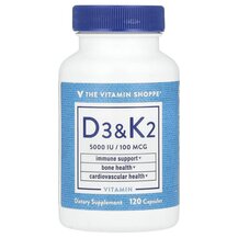 Vitamin D3 &amp; K2 Витамин D TheVitaminShoppe 120 капсул