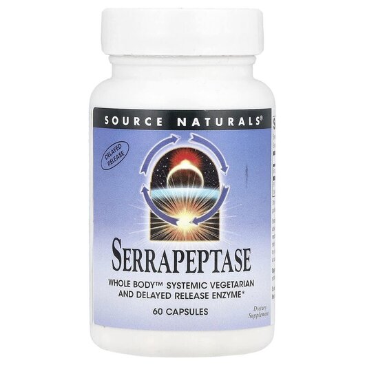 Основное фото товара Serrapeptase Основное фото товара Source Naturals, Серрапептаза, Serrapeptase, 60 капсул