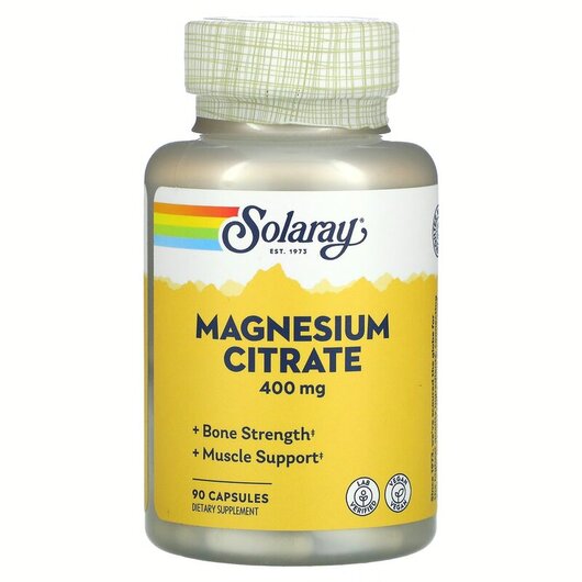 Основное фото товара Magnesium Citrate 400 mg Основное фото товара Solaray, Магний Цитрат, Magnesium Citrate 400 mg, 90 капсул