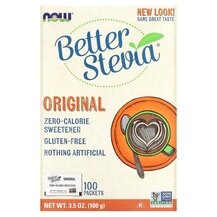 Стевія 100 пакетиків Better Stevia NOW Foods 100 г