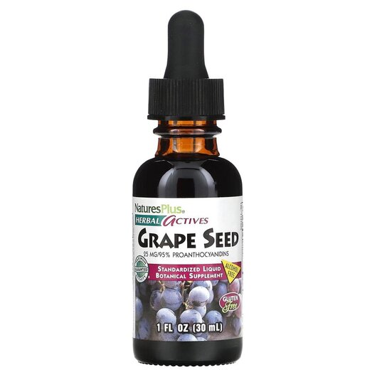 Основное фото товара Herbal Actives Grape Seed Alcohol Free 25 mg Основное фото товара Herbal Actives Grape Seed Alcohol, Экстракт виноградных косточек,