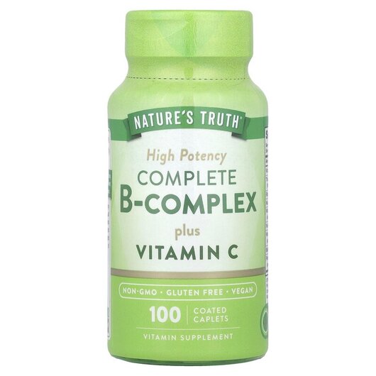 Основное фото товара High Potency Complete B-Complex Plus Vitamin C, B-комплекс, 100 т