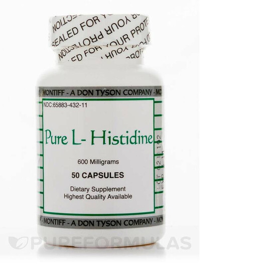 Основне фото товару Pure L-Histidine 600 mg Основне фото товару Montiff, Pure L-Histidine 600 mg, L-Гістидин, 50 капсул