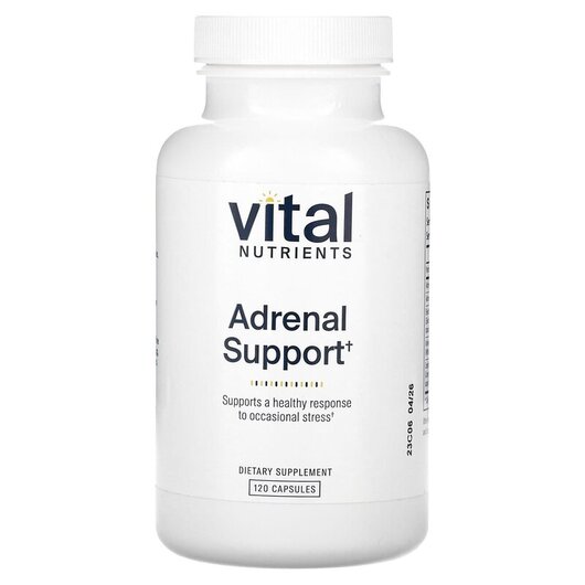 Основне фото товару Vital Nutrients, Adrenal Support, Підтримка наднирників, 120 капс