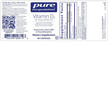 Фото состава Vitamin D3 1000 IU Фото состава Pure Encapsulations, Витамин D3, Vitamin D3 1000 IU, 60 капсул