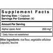 Фото состава Альфа-липоевая кислота, Alpha Lipoic Acid, 90 капсул
