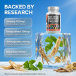 Фото применение Женьшень, Panax Ginseng Ginkgo Biloba Ashwagandha Maca Root, 60 к