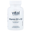 Фото применение Vital Nutrients, Витамины D3 + K2, Vitamin D3 + K2, 120 капсул