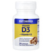 Фото використання Vitamin D3 + Vitamin K2 Фото використання Enzymedica, Vitamin D3 + Vitamin K2, Вітамін K2, 30 капсул