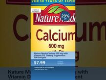 Nature Made, Calcium with Vitamin D3 600 mg, Вітамін D3, 100 к...