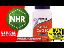 NOW, Krill & CoQ10, Убіхінон, 60 капсул