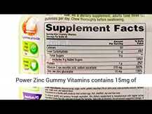 Power Zinc Gummy Natural Strawberry Tangerine Flavor, Цинк, 90...