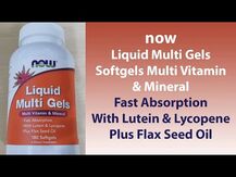 NOW, Liquid Multi Gels, Вітаміни, 180 капсул